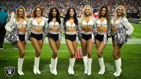 Las Vegas Raiders Cheerleaders, Raiders Win, Raiders Cheerleaders, Raiders Players, Allegiant Stadium, Raiders Baby, Raiders Girl, Maddie And Mackenzie, Drill Team