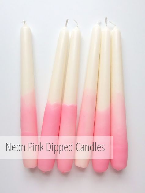 title-pink-neon-dipped-candles Odd Crochet, Dipped Candles, Dip Dye Candles, Beeswax Candles Diy, Candle Dipping, Candle Tutorial, Candle Reading, Coloured Candles, Buy Candles