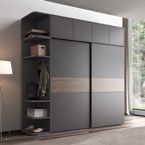 Modern Custom Wooden Black Wardrobe Cabinet Wardrobe Closet Wardrobe Bedroom Furniture Latest Wardrobe Designs, Sliding Wardrobe Design, Ideas Armario, Design Shelves, Wooden Cupboard Design, Modern Wardrobe Design, Wardrobe Laminate Design, Sliding Door Wardrobe Designs, Wall Wardrobe Design