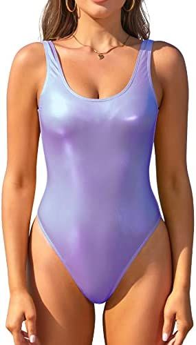 Wet look swimsuit, lavender color Backless One Piece Swimsuit, Slim Bodysuit, Monokini Swimsuit, Monokini Swimsuits, One Piece Swimsuits, Lavender Color, One Piece For Women, Monokini, Look Chic