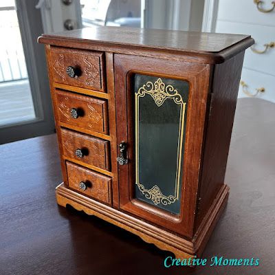 Vintage Jewelry Box Makeover, Granddaughters Birthday, Jewelry Armoire Makeover, Milk Paint Furniture, Armoire Makeover, Box Makeover, Jewelry Box Makeover, Refinish Furniture, Thrift Store Diy