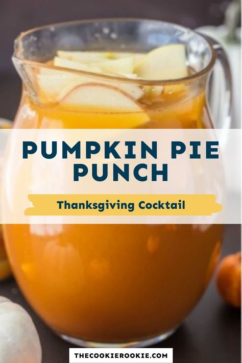 Apple Pie Punch Alcoholic, Cider Punch Alcohol, Golden Apple Punch, Punch Without Soda, Pumpkin Pie Drinks Alcohol, Pumpkin Punch Recipe, Thanksgiving Drinks Alcohol Pitcher, Crockpot Drink Recipes, Fall Punch Non Alcoholic