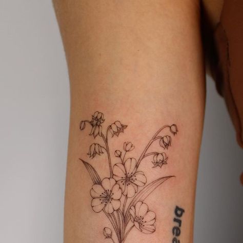 Hawthorn And Lily Of The Valley Flower Tattoo, Hawthorn And Lily Of The Valley Tattoo, Lily Of The Valley Hawthorn Tattoo, May Birth Flower Tattoo Hawthorn, Lily Of The Valley And Hawthorn Tattoo, Hawthorn Flower Tattoo, Hawthorne Flower Tattoo, Hawthorne Flower, Hawthorn Flower