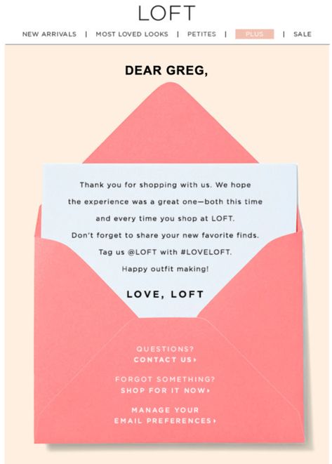 Examples of Post-Purchase Email Marketing — Greg Zakowicz Thank You For Your Purchase Email, Thanks For Subscribing Email Design, Check Your Email Graphic, Post Purchase Email Examples, Email Pop Up Design, Business Birthday Post, Email Campaign Design Layout Ideas, Reminder Email Design, Re-engagement Email