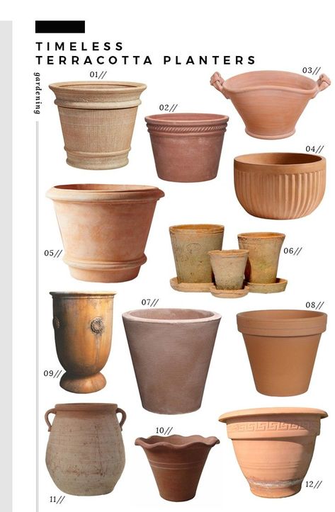 Terracota Pots Ideas, Outdoor Pots And Planters Inspiration, Terracotta Planter Ideas, Room Design Vintage, French Planters, Teracotta Pots, Home Decor Ideas Rustic, Garden Ceramics, Urban Home Decor