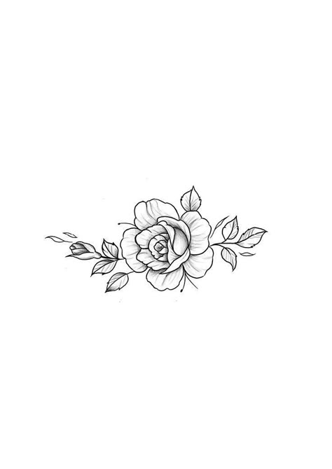 Rose Tattoo With Name, Rose Tattoo Stencil, Simple Rose Tattoo, Simple Flower Tattoo, Rose Flower Tattoos, Rose Drawing Tattoo, Rose Tattoo Sleeve, Rose Stencil, Rose Tattoos For Men