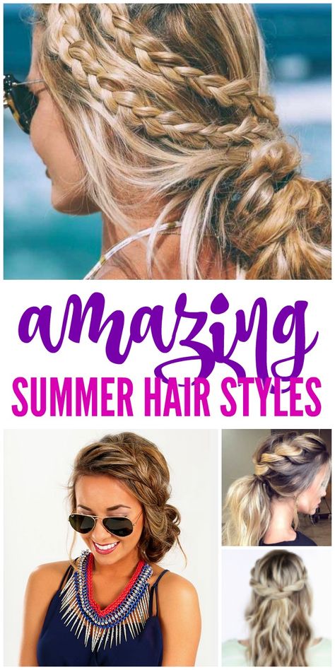 Curls Braids, Summer Hair Styles, Beach Hairstyles For Long Hair, Beach Hairstyles Medium, Simple Summer, Pool Hairstyles, Easy Summer Hairstyles, Summer Hair, Beach Hair