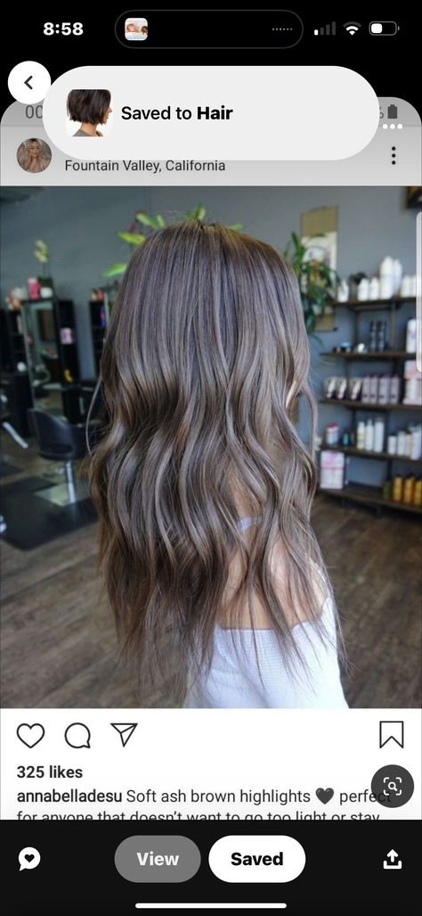 Light Brown With Ash Highlights, Mushroom Brown All Over Hair Color, Lightest Brown Balayage, Light Mushroom Brown Hair Color With Highlights, Light Ash Brown Hair Color Balayage, Ash Brown Hair Babylights, Ash Brown Hair One Color, Ash Toned Brown Hair, Mushroom Brown With Lowlights