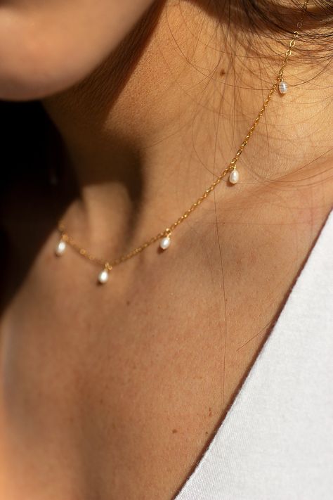 Jóias Body Chains, Silver Bridal Jewellery, Dainty Pearl Necklace, Elizabeth Jewelry, Minimal Jewelry, Delicate Jewelry, Girly Jewelry, Gold Filled Jewelry, Dainty Jewelry