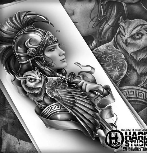 170+ Athena Tattoo Ideas for Females (2024) - TattoosBoyGirl Gorgeous Sleeve Tattoos For Women, Athena Leg Tattoo, Greek Mythology Leg Sleeve Women, Women Warriors Tattoo, Lady Warrior Tattoo, Greek Goddess Tattoo Design, Greek Woman Tattoo, Women Warrior Tattoo, Viking Valkyrie Tattoo Design