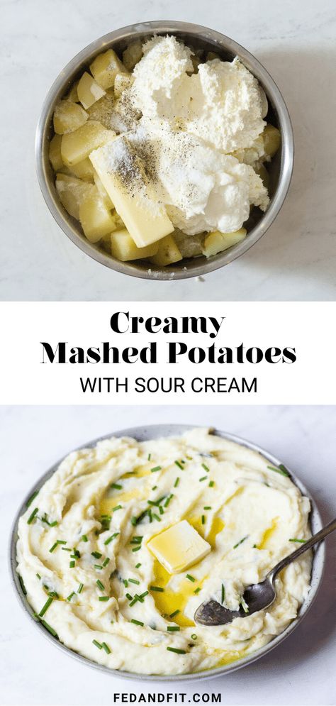 Creamy Mashed Potatoes Recipe with Sour Cream Mashed Potatoes Recipe Sour Cream, Mashed Potatoes Recipe Cream Cheese, Mashed Potatoes With Sour Cream, Potatoes With Sour Cream, Sour Cream Mashed Potatoes, Recipe With Sour Cream, Cream Cheese Mashed Potatoes, Creamy Mashed Potatoes Recipe, Crockpot Mashed Potatoes