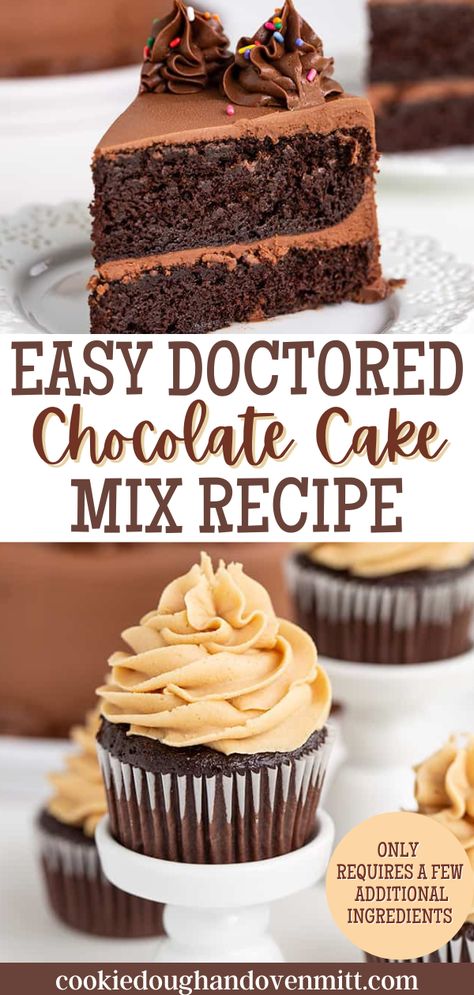 Cake Box Bakery Style, Chocolate Cake Add Ins, Chocolate Cake Recipe With Box Cake, How To Make A Box Chocolate Cake Better, Best Doctored Cake Mix Recipe, Homemade Cake Box Recipe, Box Cake Taste Like Bakery Pudding, Chocolate Wasc Cake Recipe, Better Chocolate Box Cake