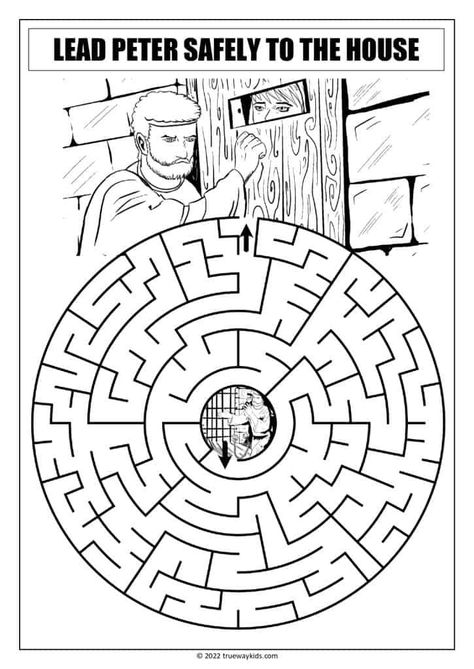 Peter was rescued from prison by an angel, and now he wants to help other teens who are in trouble. This worksheet is perfect for a Bible study or youth group. It includes a maze to help them visualize the story, and help them understand the Biblical text. Peter Rescued From Prison Activity, Peters Escape From Prison Craft, Peter In Prison Craft, Peter Rescued From Prison Craft, Peter Freed From Prison Craft, Peter In Prison Craft For Kids, Peter Escapes From Prison Craft, Peter Escapes From Prison, Bible Mazes