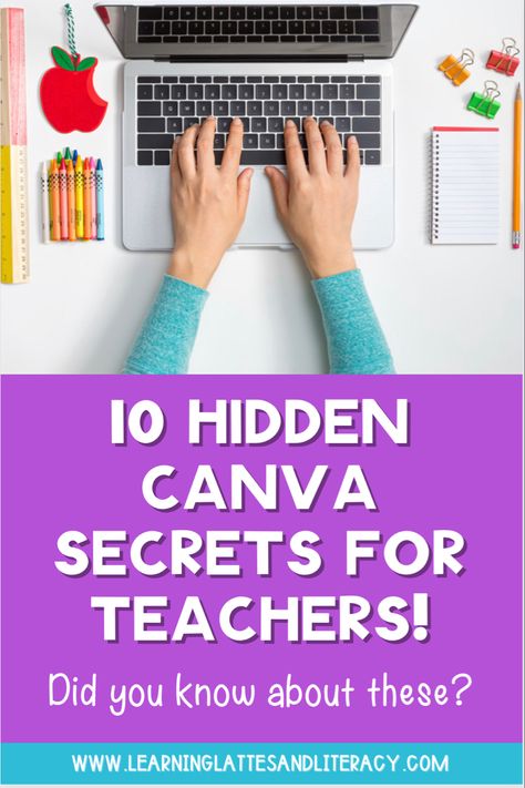 A blog post with Canva tips for teachers Canva Secrets, Canva Tricks, Technology Posts, Canva Hacks, Teacher Freebies, Teacher Tech, Projects Design, Canvas Learning, Teacher Technology