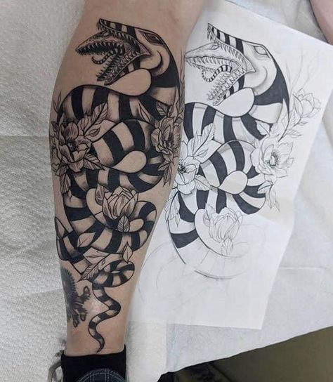 Thestral Tattoo, Beetlejuice Tattoo, Tim Burton Tattoo, Tattoo Schrift, Movie Tattoos, Inspiration Tattoos, Spooky Tattoos, Halloween Tattoo, Horror Tattoo