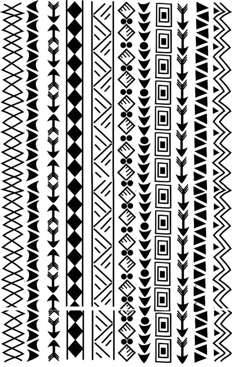 border patterns African Border Pattern Design, Warli Border Design, Border Tattoo Ideas, Warli Art Border Design, Tattoo Borders, African Mandala, Cover Ups Tattoo, Border Patterns, Maori Patterns