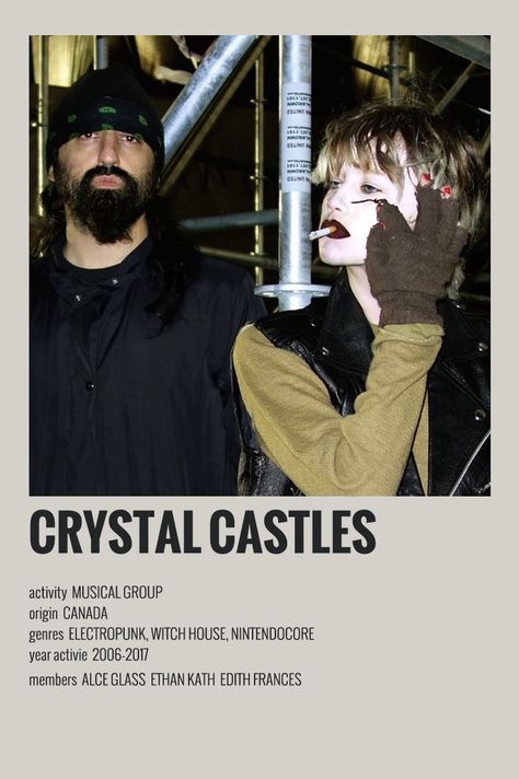 Crystal Castles Poster, Crystal Castles Aesthetic, Cristal Castles, Crystal Castles, Castle Aesthetic, Crystal Castle, Witch House, Goth Aesthetic, Musical Group