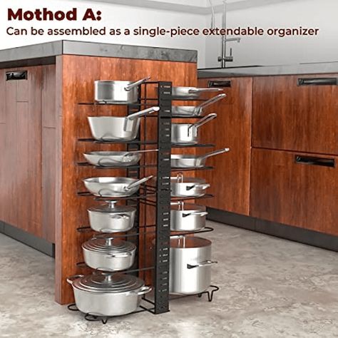 Faster shipping. Better service Pan Organizer, Metal Kitchen Cabinets, Pot And Pans Organization, Pot Organization, Sauce Pans, Pan Organization, Diy Rangement, Pot Storage, Frying Pans