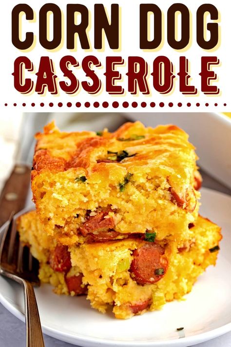 Corn Dog Casserole, Cornbread Dishes, Hot Dog Casserole, Moist Cornbread, Cornbread Casserole, Cheese Dog, Sweet Cornbread, Corn Dog, Beef Casserole Recipes