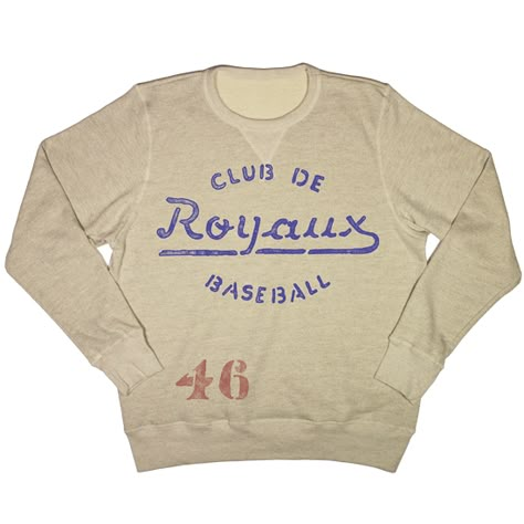 Montreal Royals Vintage Sweatshirt Jon Contino, Sweatshirt Design Ideas, Sportswear Outfits, Merch Design, Spring Clothing, Athletic Clubs, Graphic Tees Vintage, Vintage Hoodies, 가을 패션