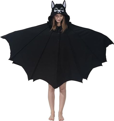 Amazon.com: AIYOUYIYA Unisex Bat Costume Halloween Bat Cosplay Hooded Cape Wings for Women and Men : Clothing, Shoes & Jewelry Bat Cosplay, Blanket Cape, Bat Costume, Hooded Cape, Hooded Blanket, Men Clothing, Bat Wings, Halloween Party, Shoes Jewelry