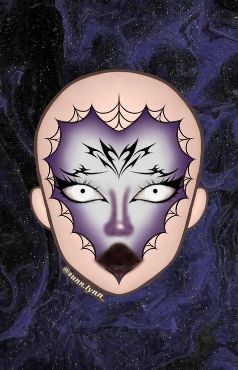 Eyeliner Spider, Makeup Ideas Goth, Face Chart Makeup Ideas, Alternative Eye Makeup, Goth Eyeshadow, Face Chart Makeup, Monster High Makeup, Goth Makeup Tutorial, Anime Eye Makeup