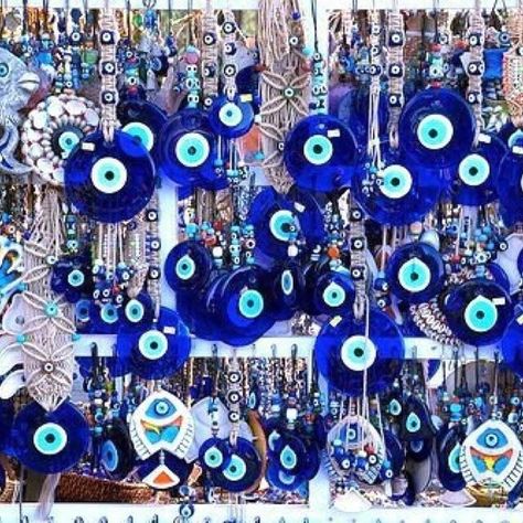 Greek Eye, Valley City, Car Protection, Scary Gif, Greek Culture, Glass Sculptures, Blue Evil Eye, Luck Charms, Evil Eye Charm