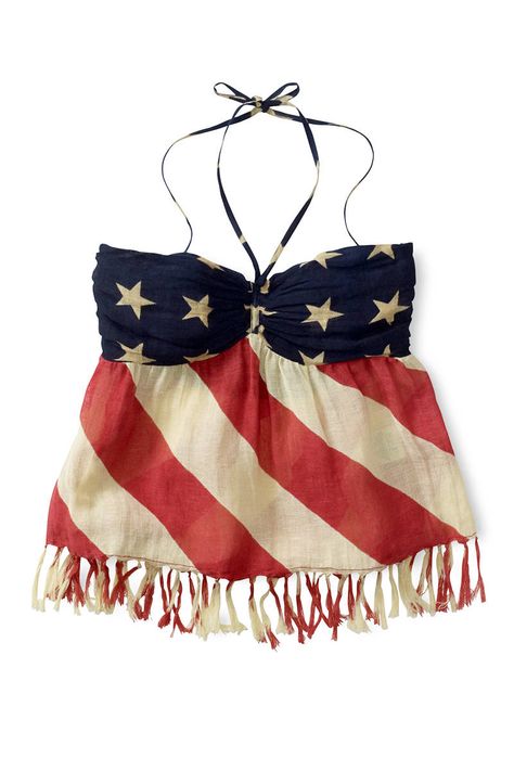 Ralph Lauren American flag halter Americana Cottage, Flag Outfit, Patriotic Party, 4th Of July Outfits, Halter Tops, Healthy Glow, Red White Blue, Teen Fashion, Look Fashion