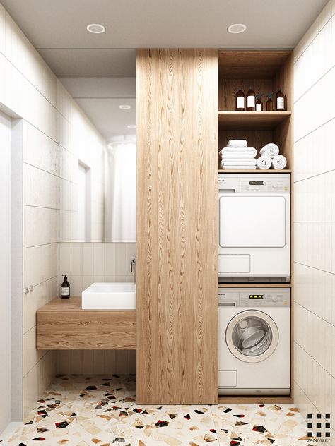 Laundry Bathroom Combo, Drømme Bad, Dekorere Bad, Dream Laundry Room, Modern Laundry Rooms, Laundry Design, Laundry Room Bathroom, Laundry Room Inspiration, Laundry Room Remodel