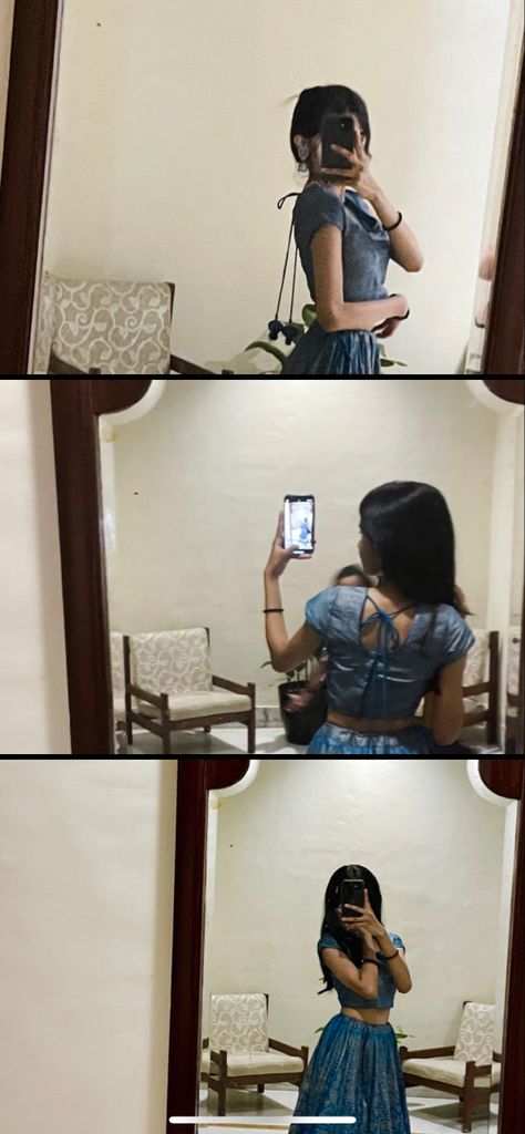 Saree For Short Height Women, Indian Mirror Selfie, Mirror Selfie Poses Face, Iphone Mirror Selfie, Diwali Pictures, Ootd Aesthetic, Food Funny, Saree Poses, Fits Aesthetic