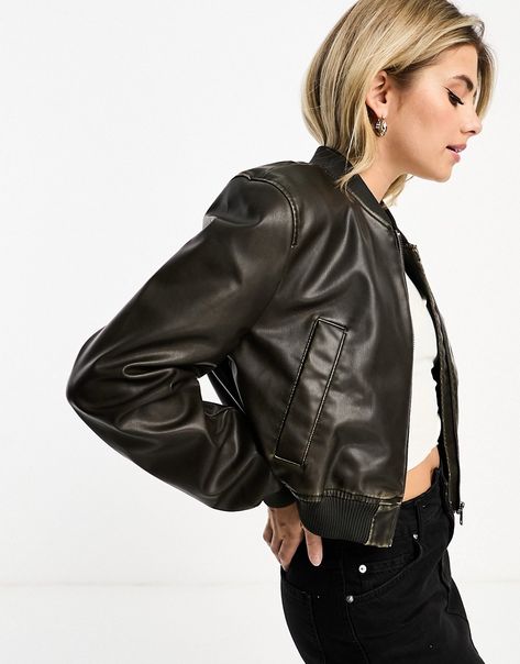 Coats & Jackets by Pull&Bear Jacket upgrade: check Baseball collar Zip fastening Side pockets Regular fit Pull And Bear Jacket, Bear Jacket, Black Jumper Dress, Pull And Bear, Modest Fashion Winter, Jackets Women, Jumpsuit Party, Pull & Bear, White Trainers