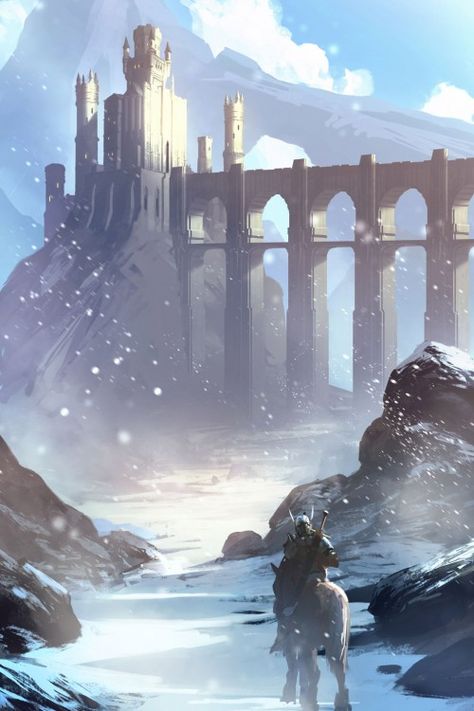 Snow Castle Snow Castle, Castle Ideas, Fantasy City, Fantasy Castle, Fantasy Setting, Fantasy Places, Fantasy Concept Art, High Fantasy, Environment Design