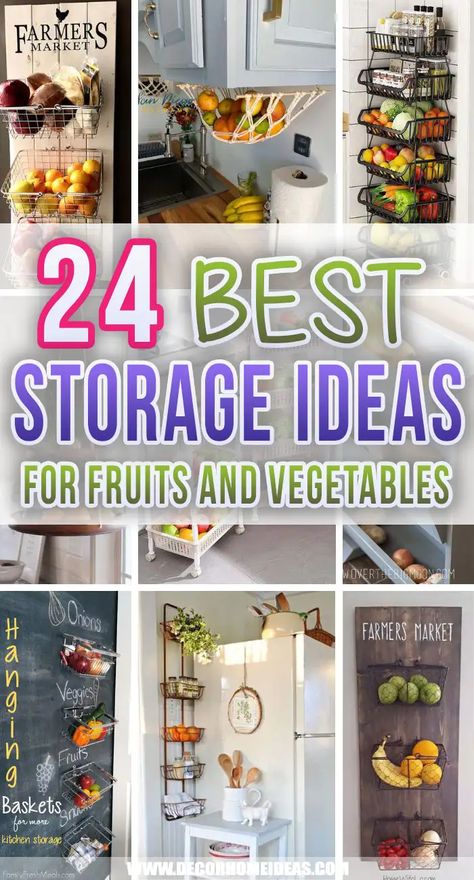 Storage For Fruits And Vegetables In Kitchen, Fruit And Veg Storage Kitchen, Store Vegetables In Kitchen, Off Counter Fruit Storage, Fruit Wall Storage, Vegetable Storage Ideas Small Spaces, Where To Store Fruits And Vegetables, Fresh Food Storage Fruits And Vegetables, Fruit And Vegetable Storage Wall