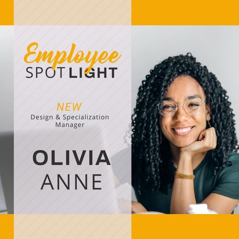 Copy of Employee Spotlight Instagram Post Corporate Instagram Post Design, Employee Spotlight Design, Employee Spotlight Social Media Post, Staff Spotlight, Newsletter Sample, Employee Spotlight, Work Posters, Employee Awards, Social Graphics