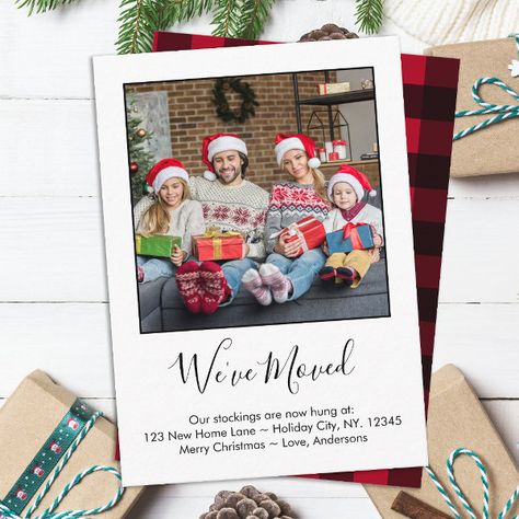 We've Moved Custom Photo New Home Holiday Moving Enclosure Card We Moved Christmas Card, New House Announcement, Merry Christmas Love, Free Birthday Invitation Templates, Free Birthday Invitations, All Craft, Free Birthday Stuff, Enclosure Cards, Gift Wrapping Supplies