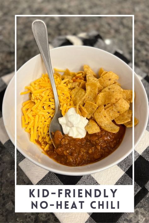 Slow Cooker No Heat Chili - Family Friendly Dinner for Kids! - Redhead Baby Mama | Atlanta Blogger Toddler Chili Recipe, Kids Chili Recipe, Kid Friendly Dinners Crockpot, Crock Pot Kid Friendly Meals, Crockpot Recipes Kids Love, Crockpot Kid Friendly Recipes, Chili Recipe For Kids, Kid Friendly Crockpot Meals, Kid Friendly Chili Recipe