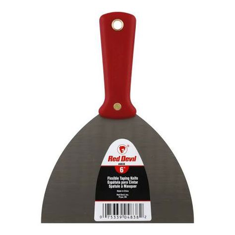 Red Devil 4838 Economy Steel Putty Knife - 6" Flexible Putty Knife Putty Knife, Red Devil, High Carbon Steel, Get The Job, Carbon Steel, Hand Tools, Cement, Rust, Tools