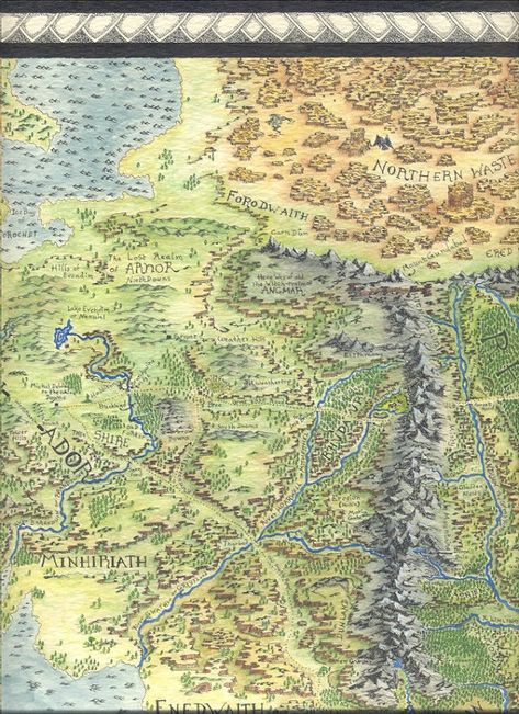 Middle Earth map by Mike Lafayette Elrond Lotr, Lotr Map, Council Of Elrond, Tolkien Map, Tolkien Artwork, Window To The World, Tolkien Hobbit, Middle Earth Map, J.r.r. Tolkien