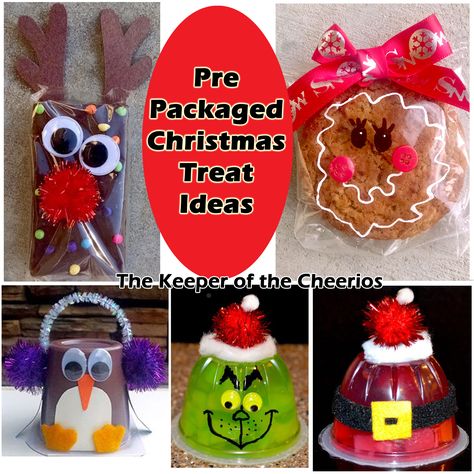 pre-packaged-christmas-treat-ideas Christmas School Treats, Christmas Treat Ideas, Christmas Party Snacks, Diy Christmas Treats, School Christmas Party, Christmas Treat Bags, Classroom Treats, Kids Christmas Party, Christmas Treat