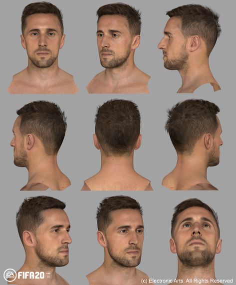 Head Back View Reference, Head 3/4 View, Head Turnaround Reference, 360 Head Reference, Head Views Reference, Head Angle Reference, Head Back View, Male Head Reference, Head Turnaround