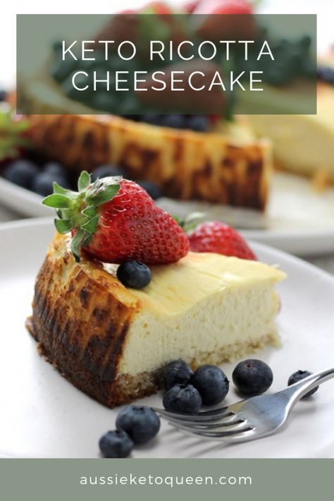 Keto Ricotta Cheesecake | Aussie Keto Queen Keto Ricotta Cheesecake, Low Carb Cupcakes, Keto Cupcakes, Ricotta Cheesecake, Queen Cakes, Postre Keto, Keto Sweets, Keto Ideas, Keto Cheesecake