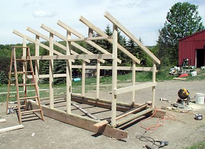 shed cost about $200 in new materials. already had the screws & hardware,purchased the plywood,lumber & roofing. project best done by 2 people It is sturdy in a storm. The sheds have no floors so they are lighter and easier to move. In the winter, the goats stay inside a lot and the hay builds up, making it warm & snug. The hardest part is removing the hay in the spring.  we periodically fork it out throughout the winter, shed has 3.5 walls Horse Shed, Goat Shed, Livestock Shelter, Goat Shelter, Loafing Shed, Goat House, Horse Shelter, Goat Barn, Run In Shed