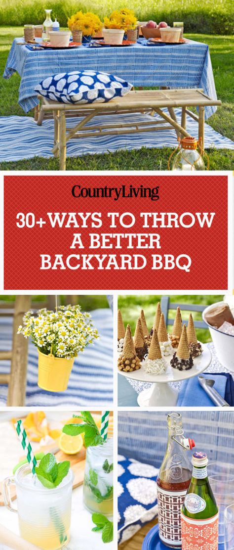 Have to plan an outdoor barbecue soon? These are prettiest and easiest ways to throw a better backyard party. Backyard Bbq Party Ideas, Soirée Bbq, Backyard Bbq Party Decorations, Bbq Party Ideas, Summer Party Diy, Backyard Bbq Food, Bbq Decorations, Backyard Bbq Wedding, Bbq Party Decorations