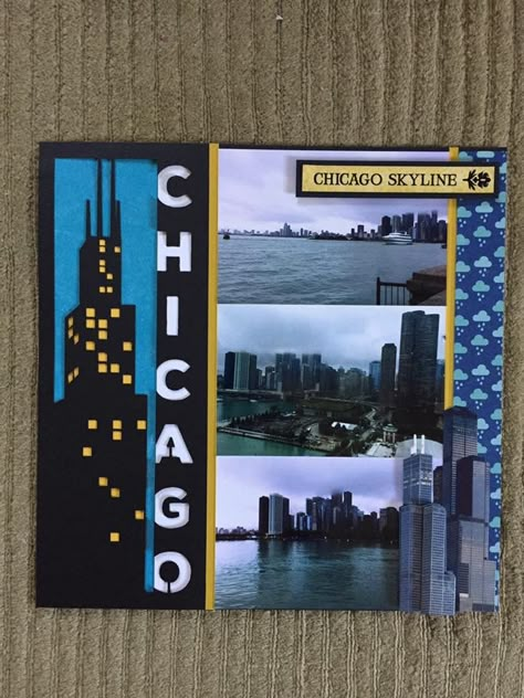 Chicago Scrapbook, Cruise Scrapbook Pages, Travel Scrapbooking Ideas, Scrapbooking Vacation, Travel Scrapbook Ideas, Bridal Shower Scrapbook, Scrapbooking Layouts Travel, Cruise Scrapbook, Unique Scrapbooks