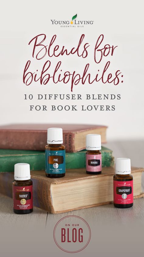 What are you reading today from your book collection? Get diffuser blends to match your literary adventures! #diffuserblends #books #essentialoils #mood #aromatherapy #yleo #youngliving Reading Diffuser Blend, Old Books Essential Oil Blend, Spa Scents, Young Living Diffuser Recipes, Diffusing Essential Oils, Literary Candles, Simply Earth, List Of Essential Oils, Essential Oils For Pain