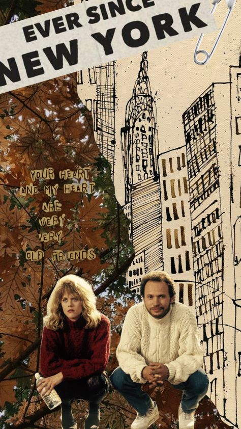 Film Collage Aesthetic, When Harry Met Sally Wallpaper, Norah Ephron Aesthetic, 40s Aesthetic Wallpaper, When Harry Met Sally Aesthetic, When Harry Met Sally Poster, Sally Movie, Harry And Sally, Movie Collage