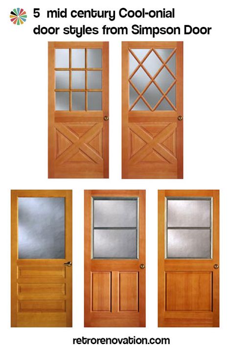 front doors for homes | Colonial style front doors for mid century houses — Five styles ... Midcentury Modern Front Door, Mid Century Houses, Mid Century Doors, Mid Century Colonial, Front Door Hardware, Front Door Styles, Cape Cod Style House, Modern Front Door, Front Door Handles