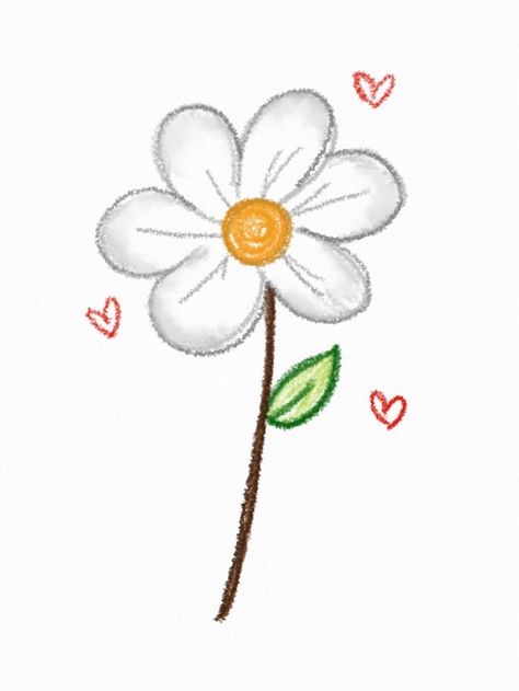 Flower Drawing Cartoon, Flor Aesthetic, Cute Drawings For Him, Cute Flower Drawing, Бисер Twin, Desain Buklet, Flower Icons, 수채화 그림, Cute Doodles Drawings