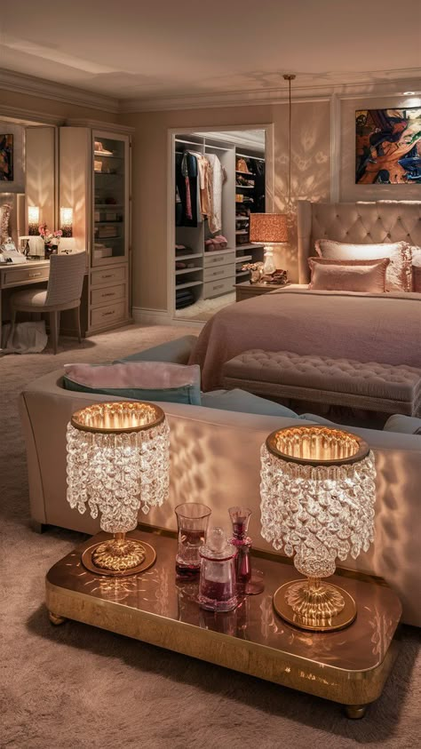 Discover the top 10 cozy glam bedroom decor ideas to elevate your bedroom's style and comfort. Achieve a perfect balance between elegance and warmth. Glam Decor Ideas, Cozy Glam Bedroom, Glam Bedroom Ideas, Coastal Living Room Decor, Cozy Glam, Bedroom Ideas Luxury, Cozy Baby Room, Fancy Bedroom, Girl Apartment Decor