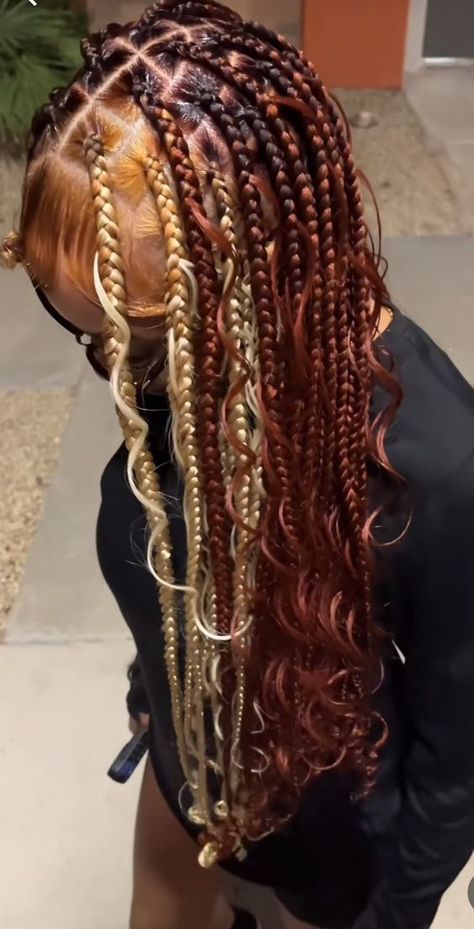 #follow #hairgoals #haircolor #braids #hairstyles #hair #blogging #blogger #blog #beautyblog Knotless Braids With Skunk Patch, Natural Hairstyles For Black Women With Braids, Dyed Box Braids, Color Hair Braids, Cute Hairstyles With Weave, Copper And Blonde Braids, Natural Looking Hairstyles, Cute Braids Hairstyles, Twisted Hair